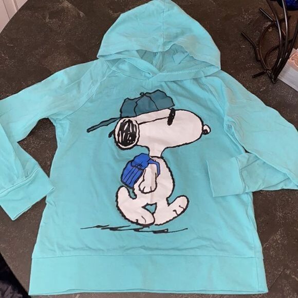 Jersey Hoodie Turquoise/Snoopy-‎ Worn Once - Picture 4 of 4